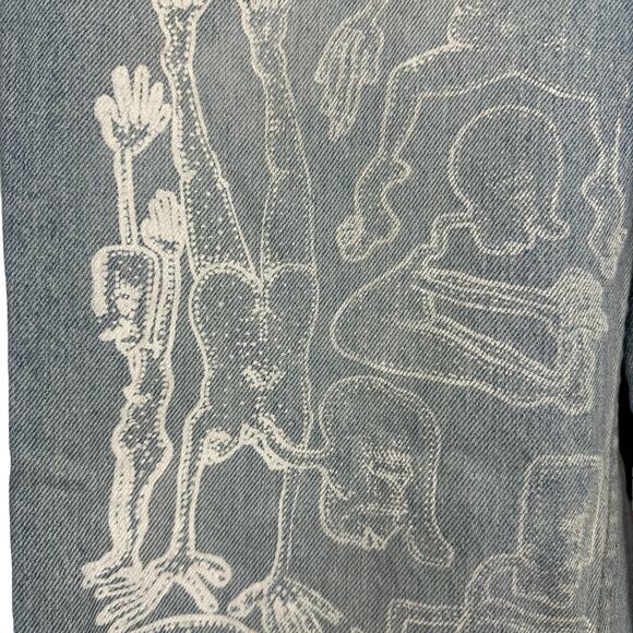 Aeropostale Jeans Womens 10 90's Baggy Light Wash Blue Denim Custom Graphic - Picture 6 of 16